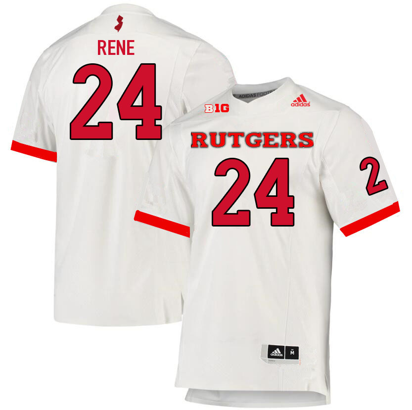 Men #24 Patrice Rene Rutgers Scarlet Knights College Football Jerseys Sale-White - Click Image to Close